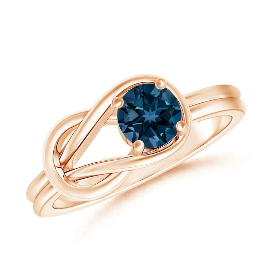 Rings Angara London Blue Topaz | Solitaire London Blue Topaz Infinity Knot Ring