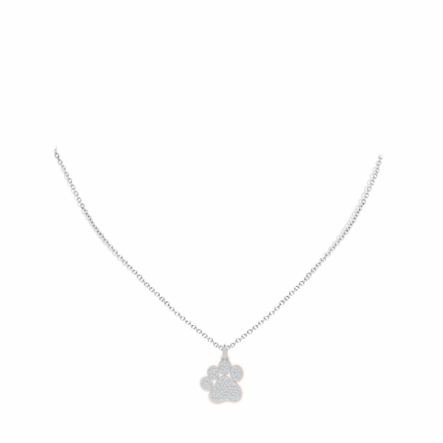 Necklaces Angara Diamond | Pave-Set Diamond Paw Pendant