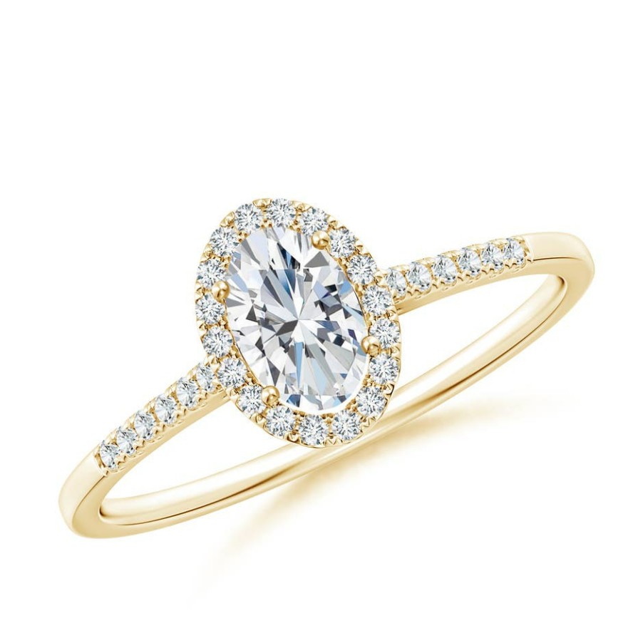 Rings Angara Diamond | Lab-Grown Oval Diamond Halo Ring