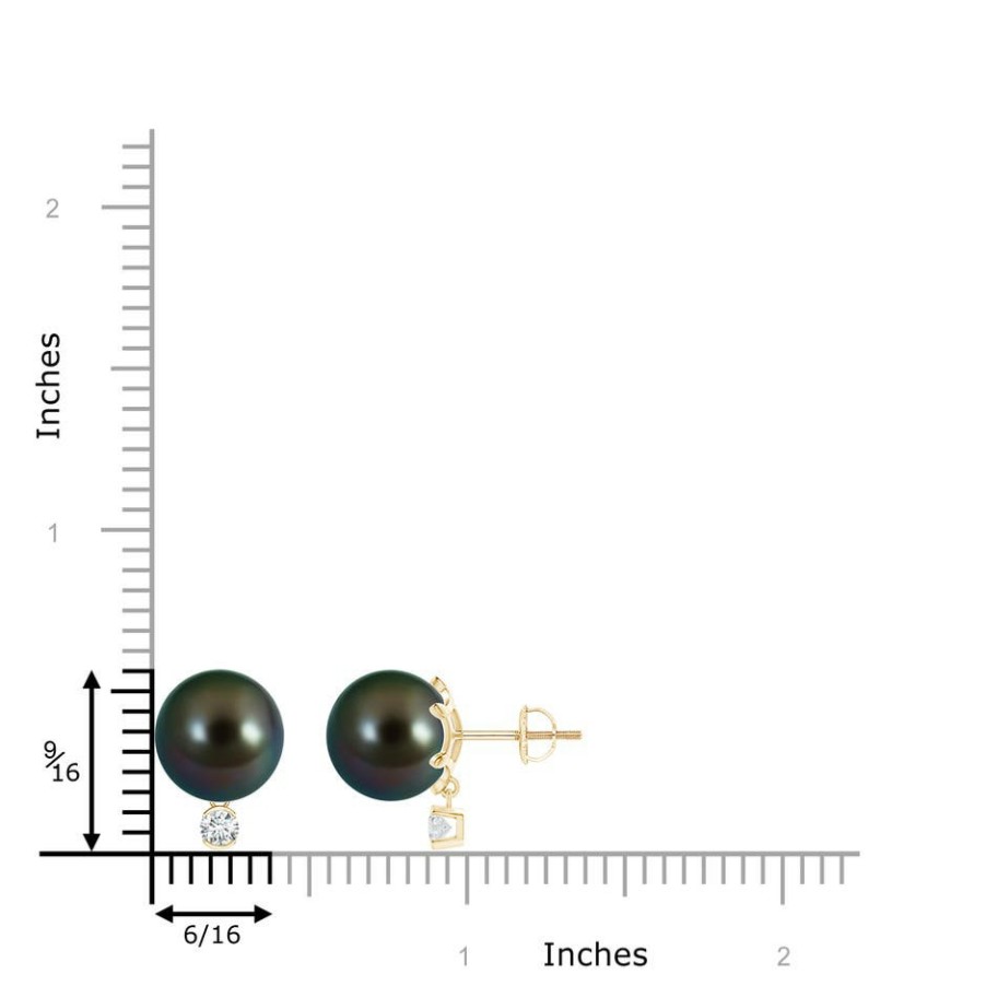 Earrings Angara Tahitian Pearl | Tahitian Pearl Studs With Diamond