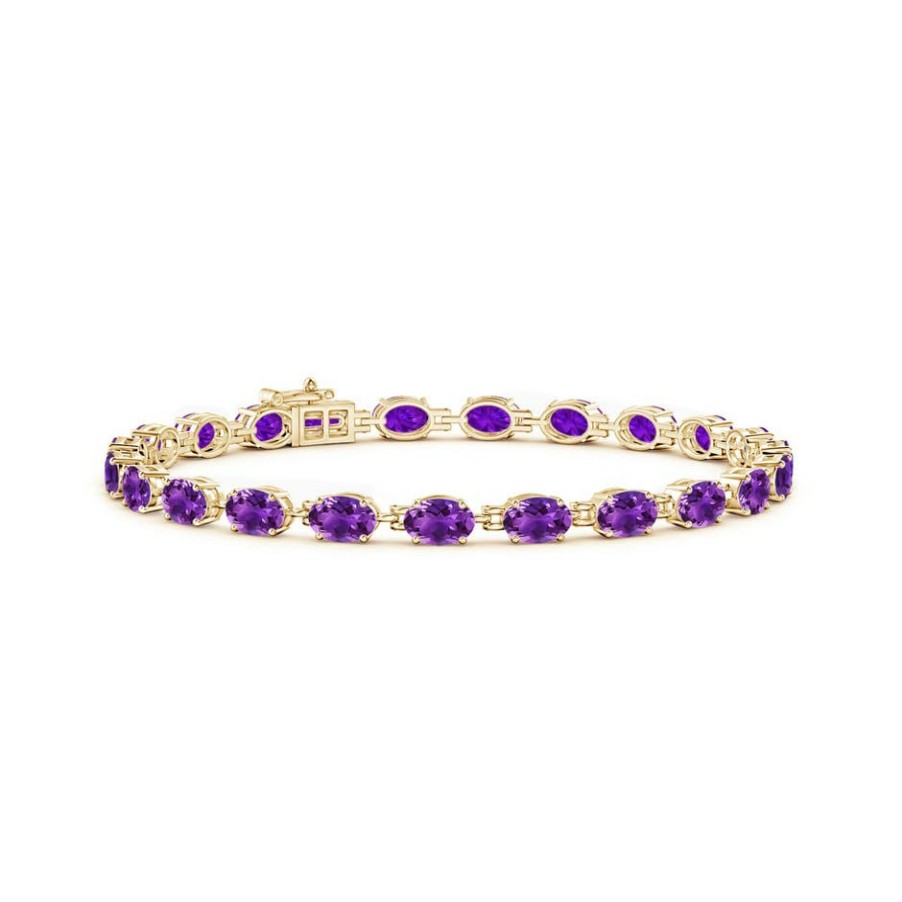 Bracelets Angara Amethyst | Classic Oval Amethyst Tennis Bracelet