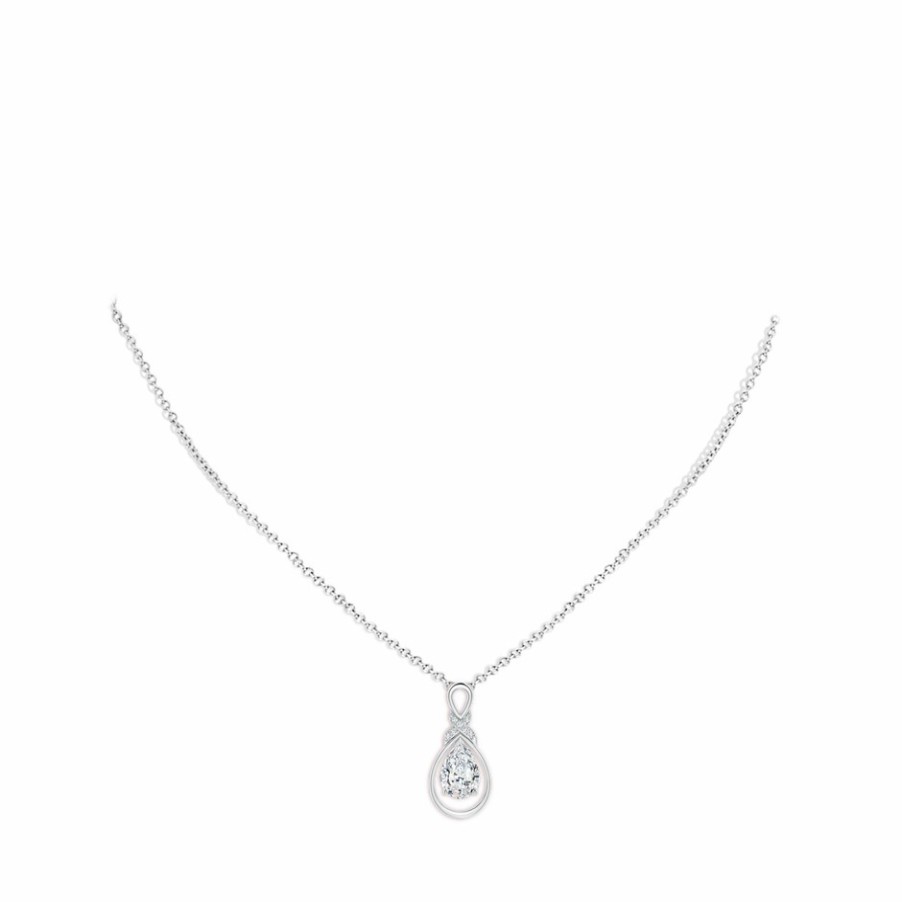 Necklaces Angara Diamond | Lab-Grown Diamond Infinity Pendant With X Motif