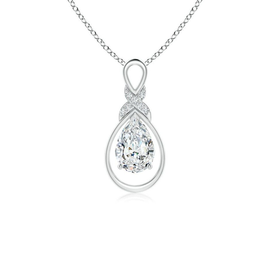 Necklaces Angara Diamond | Lab-Grown Diamond Infinity Pendant With X Motif