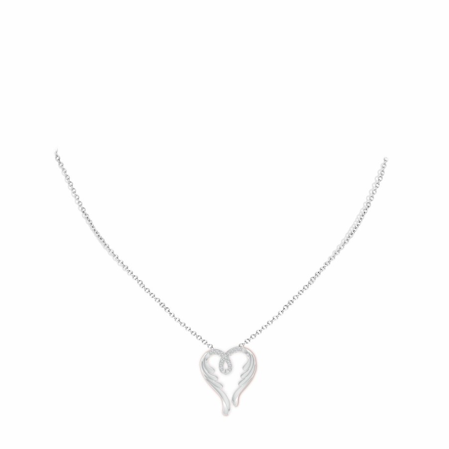 Necklaces Angara Diamond | Diamond Angel Heart Pendant