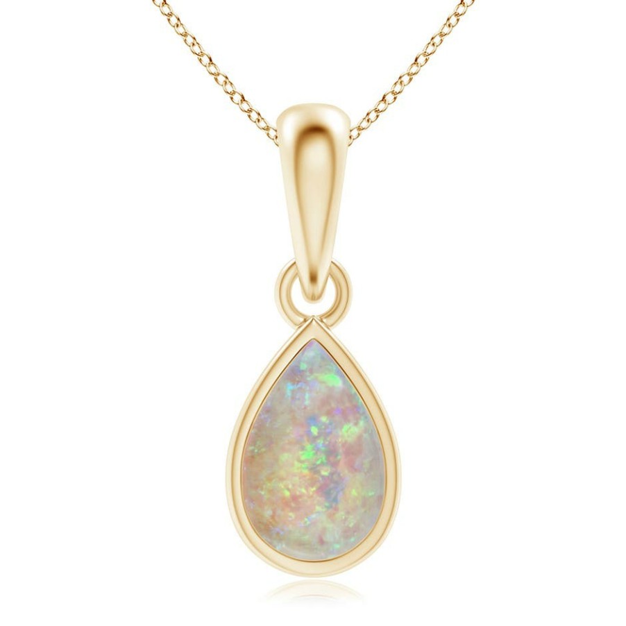 Necklaces Angara Opal | Pear-Shaped Opal Solitaire Dangle Pendant