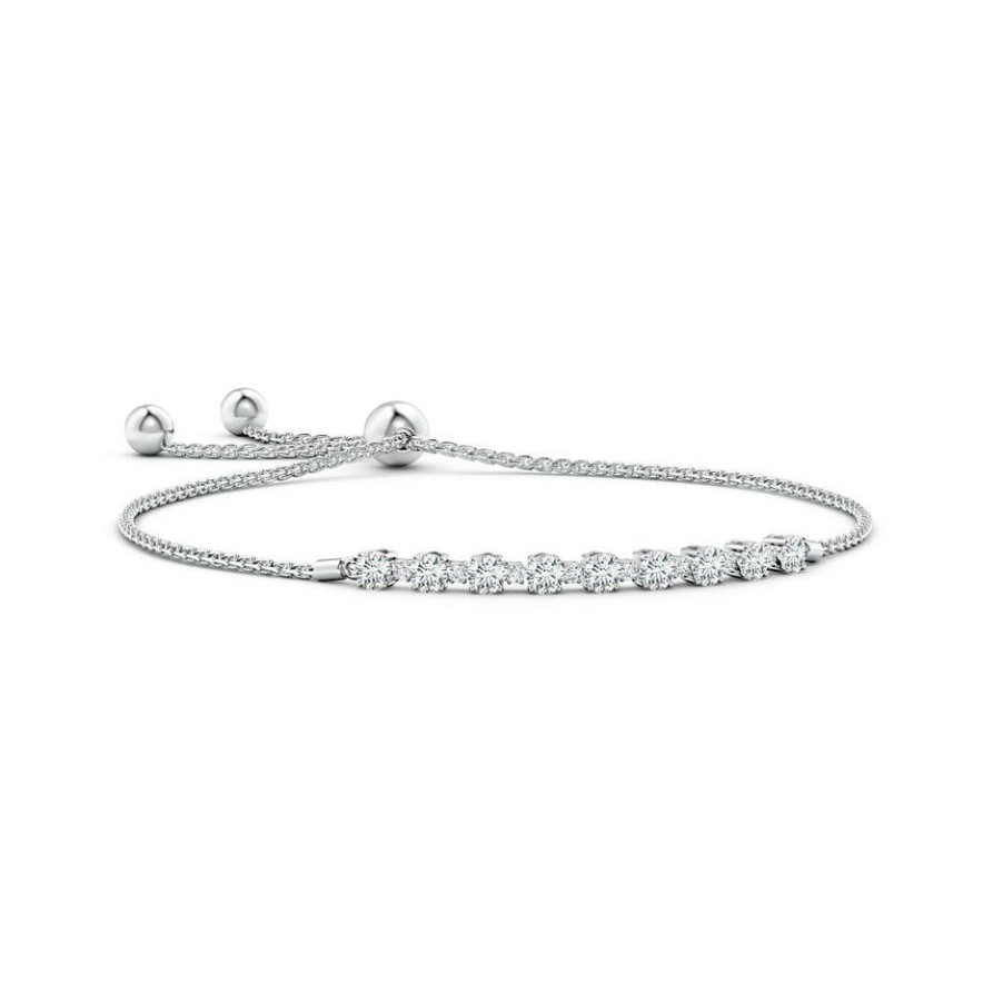 Bracelets Angara Diamond | Lab-Grown Alternating Size Diamond Tennis Bolo Bracelet