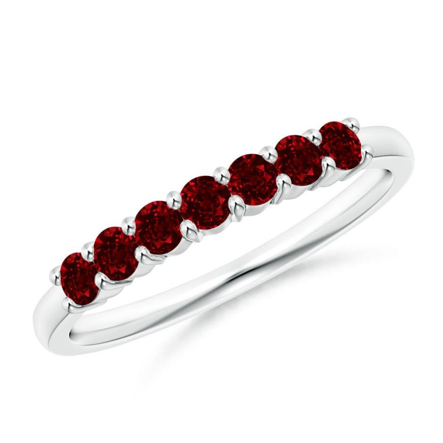 Rings Angara Ruby | Half Eternity Seven Stone Ruby Wedding Ring