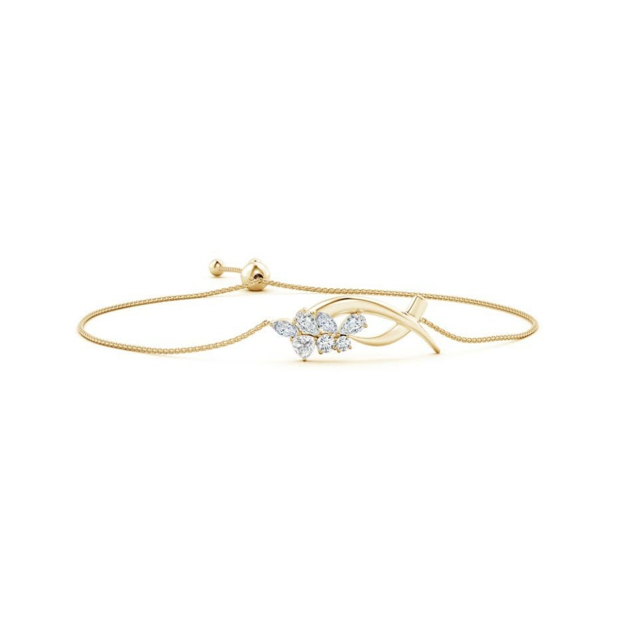 Bracelets Angara Diamond | Natori X Angara Multi-Shape Diamond Sumi Stroke Bolo Bracelet