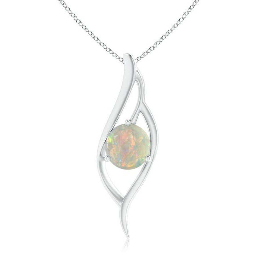 Necklaces Angara Opal | Opal Angel Wing Bypass Pendant