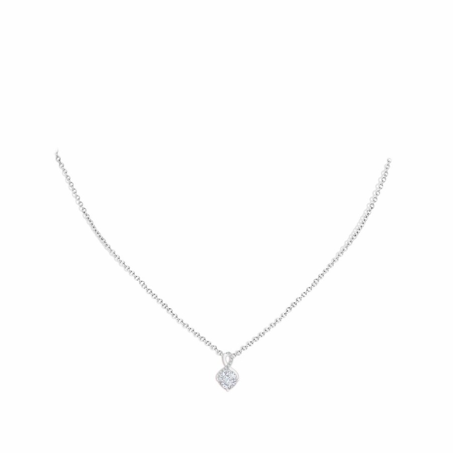 Necklaces Angara Diamond | Lab-Grown Claw-Set Diamond Infinity Pendant With Lab Diamond Accents