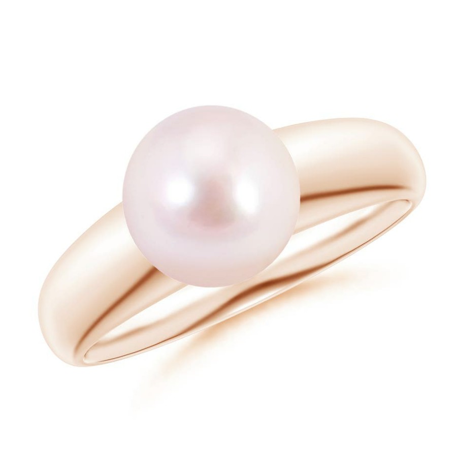 Rings Angara Akoya Pearl | Solitaire Japanese Akoya Pearl Dome Ring