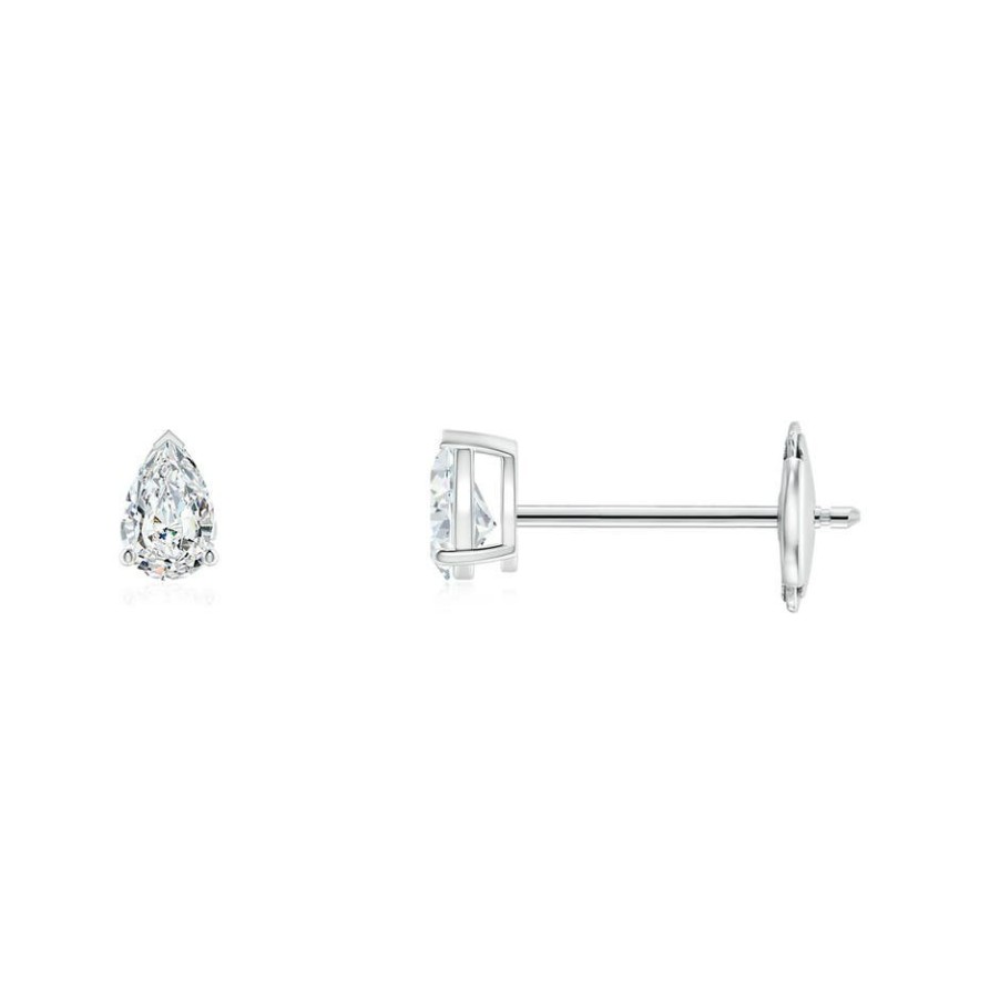 Earrings Angara Diamond | Pear-Shaped Diamond Solitaire Stud Earrings