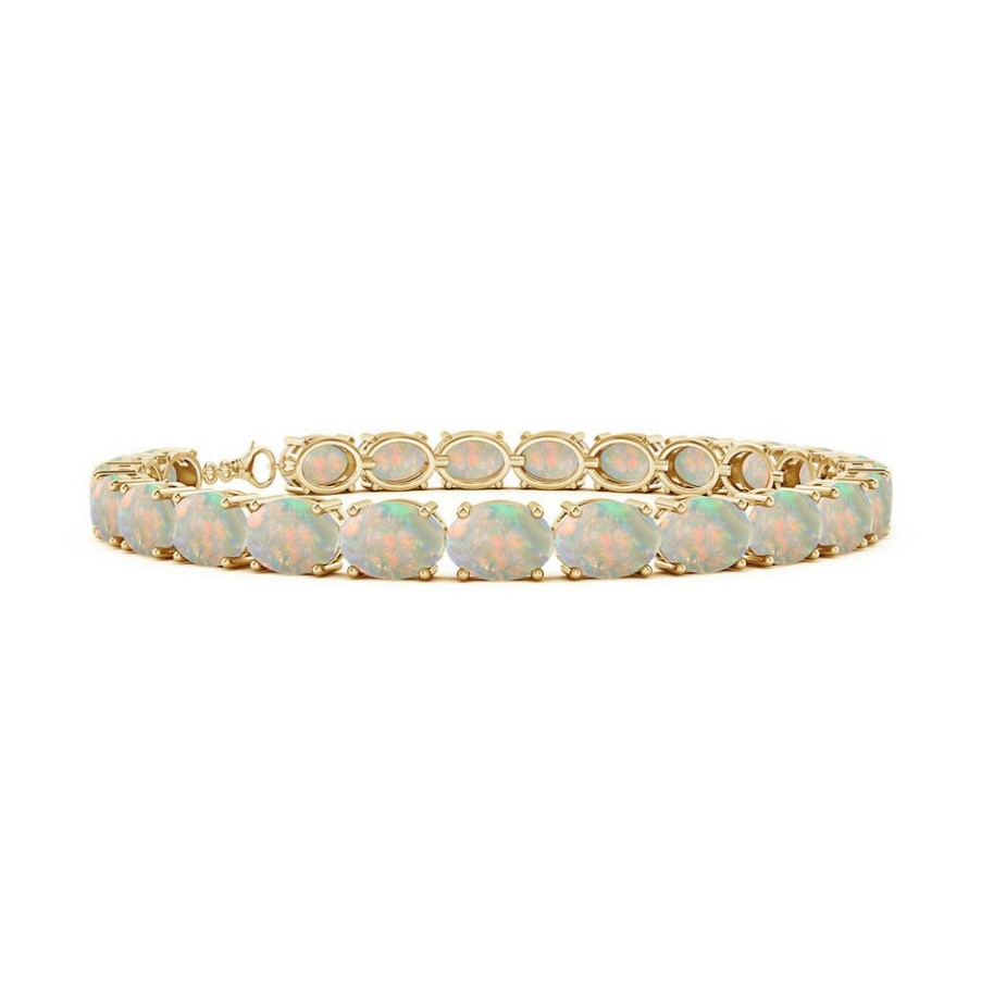 Bracelets Angara Opal | Classic Oval Opal Tennis Link Bracelet