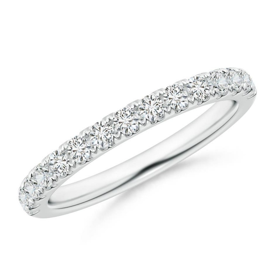 Rings Angara Diamond | Half Eternity Round Diamond Wedding Ring For Her