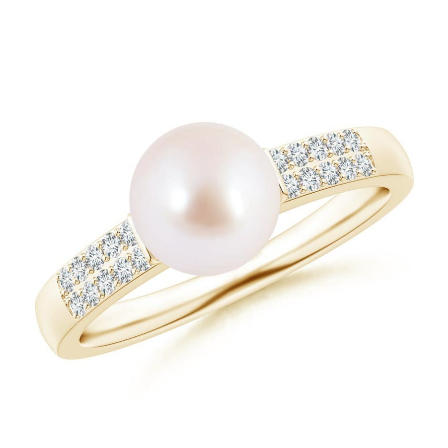 Rings Angara Akoya Pearl | Japanese Akoya Pearl And Diamond Accents Ring