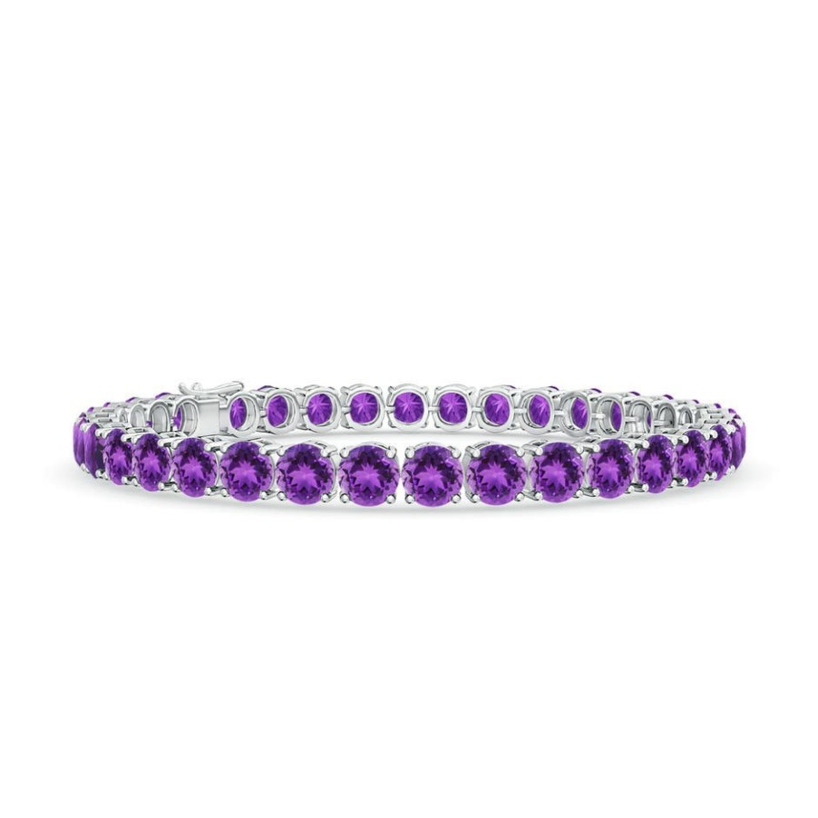 Bracelets Angara Amethyst | Classic Amethyst Linear Tennis Bracelet