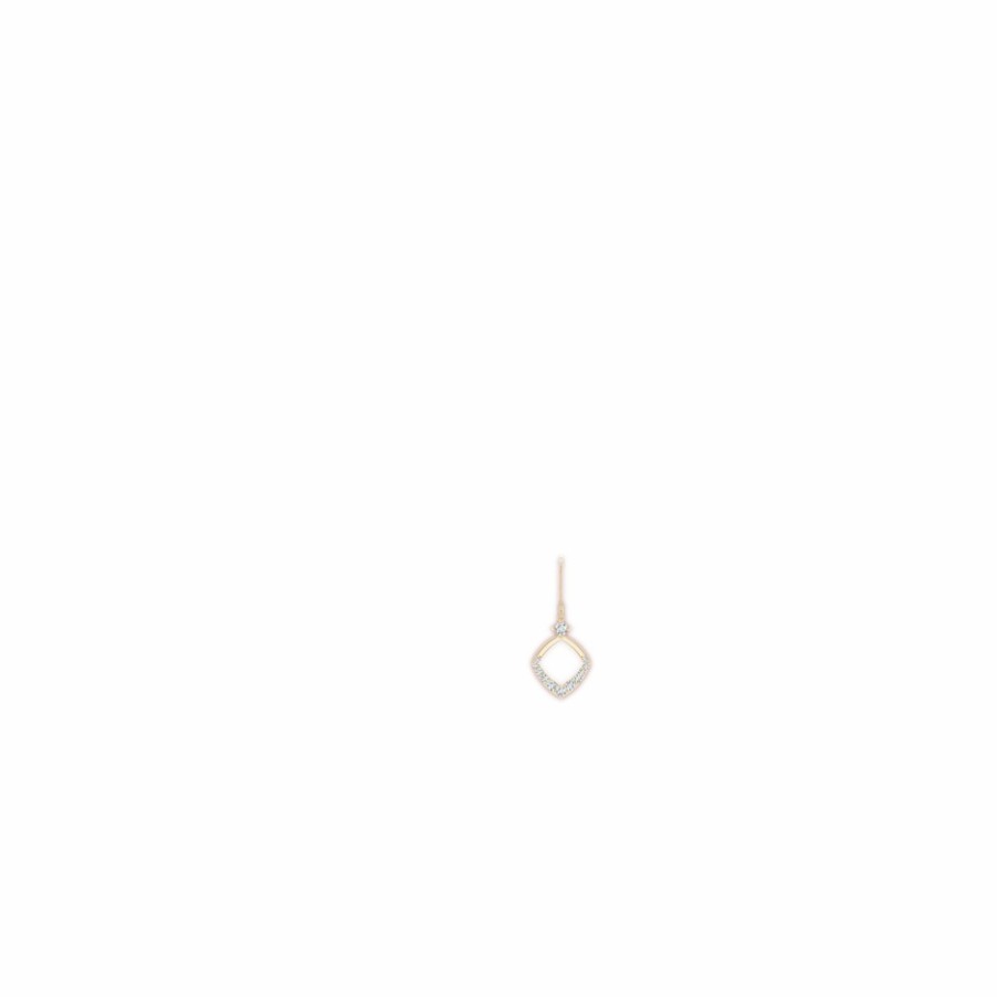 Earrings Angara Diamond | Prong-Set Diamond Rhombus Drop Earrings