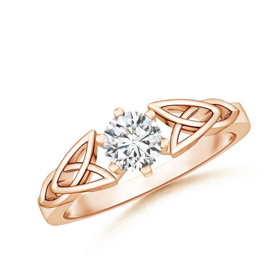 Rings Angara Diamond | Solitaire Round Diamond Celtic Knot Ring