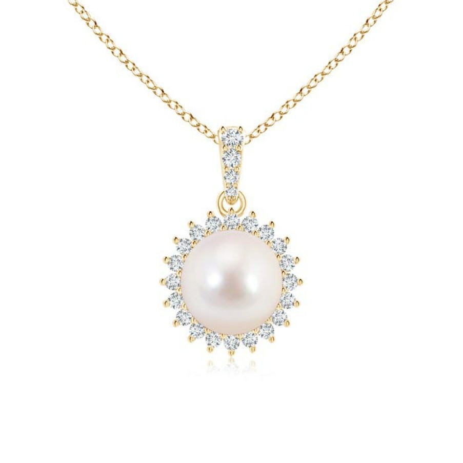 Necklaces Angara Akoya Pearl | Vintage Inspired Japanese Akoya Pearl Pendant