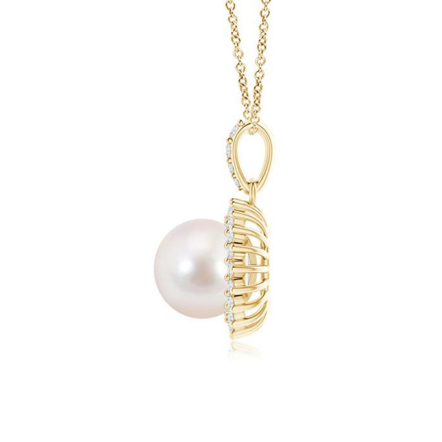 Necklaces Angara Akoya Pearl | Vintage Inspired Japanese Akoya Pearl Pendant