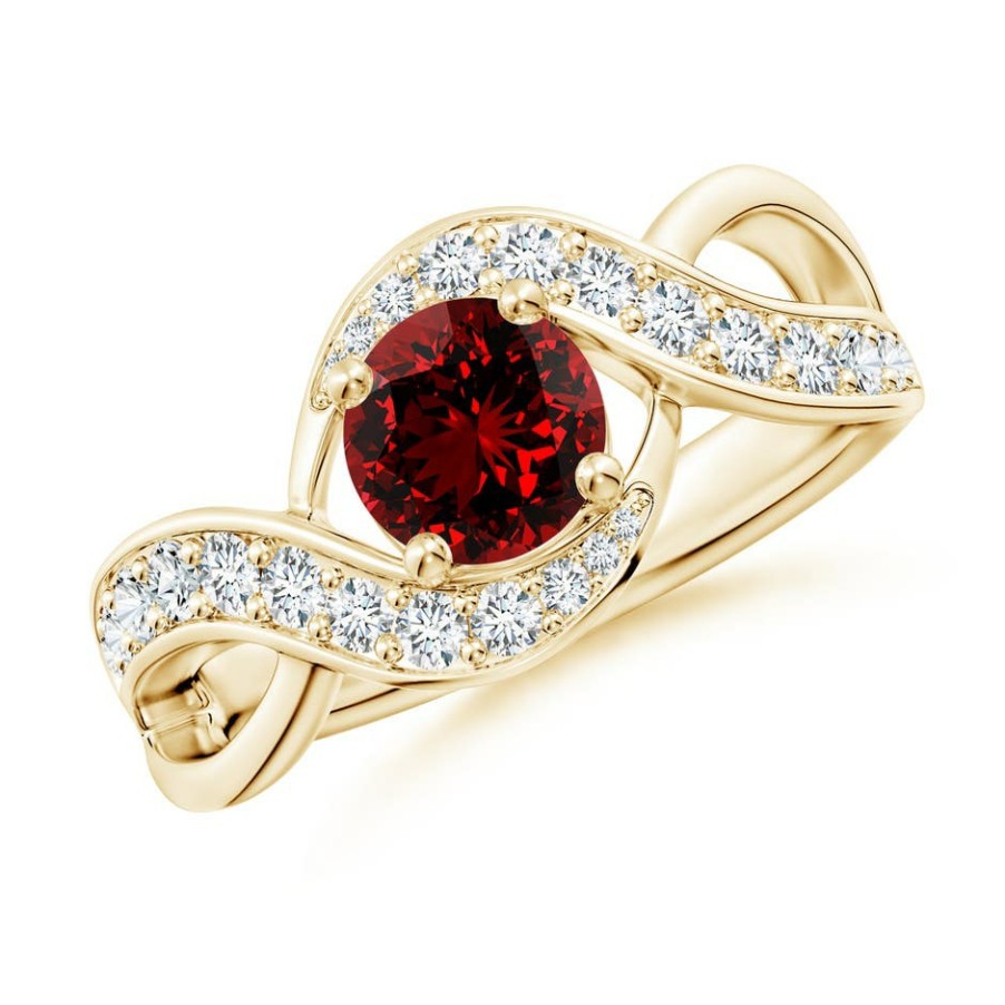 Rings Angara Ruby | Lab-Grown Solitaire Round Ruby Infinity Promise Ring